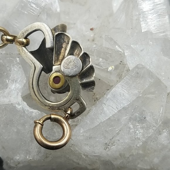 Vintage Sterling Fluted Bracelet Purple Glass Signed Harry Iskin - Picture 4 of 5